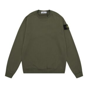 Stone Island Logo Sweater In Dark Green