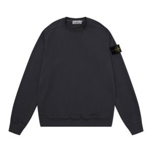 Stone Island Logo Sweater In Dark Grey