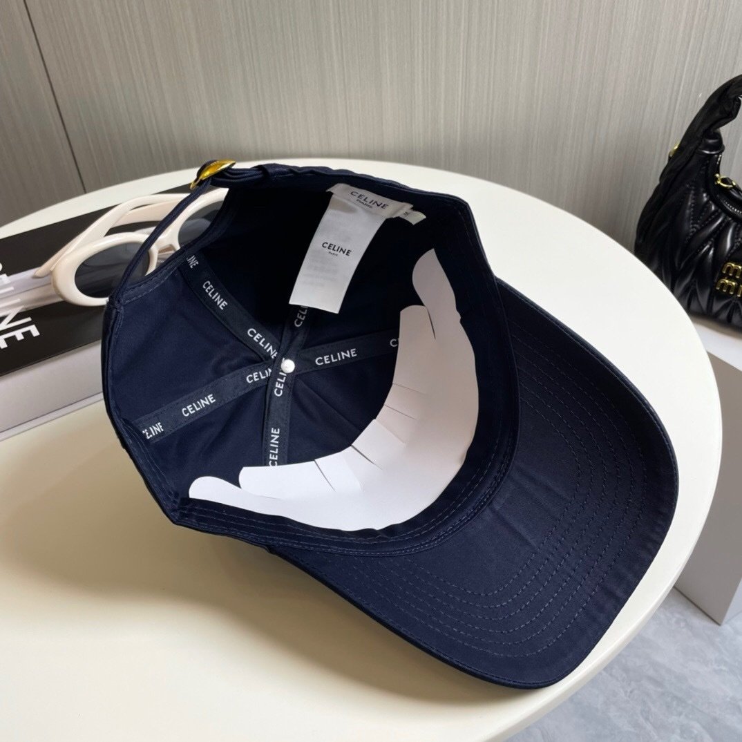Celine Navy Baseball Cap Triomphe - Afbeelding 4