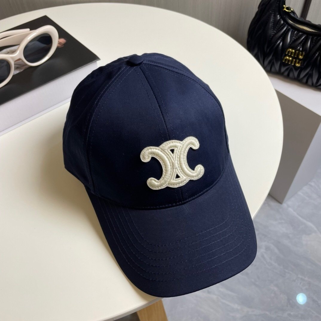 Celine Navy Baseball Cap Triomphe - Afbeelding 5