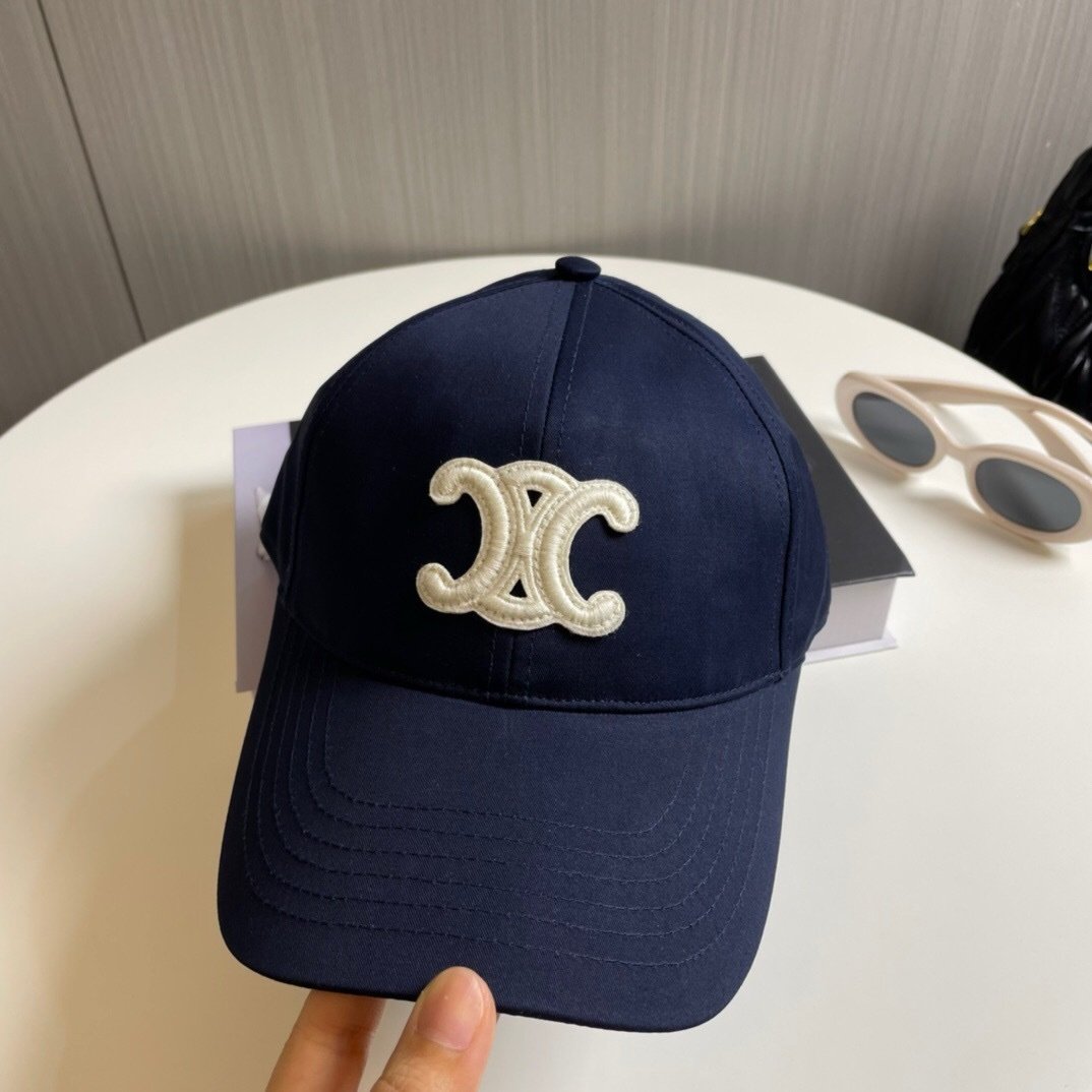 Celine Navy Baseball Cap Triomphe - Afbeelding 6