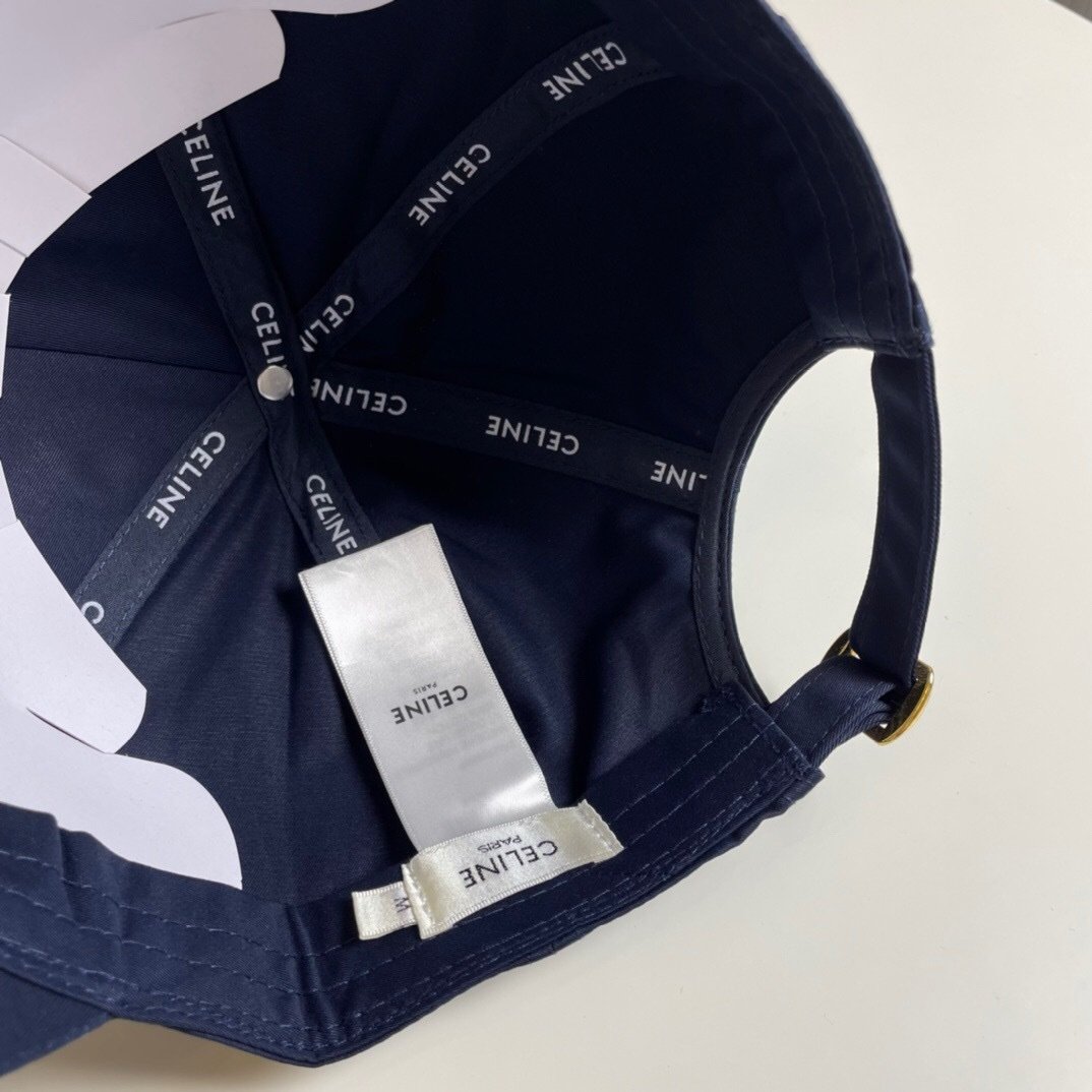Celine Navy Baseball Cap Triomphe - Afbeelding 7