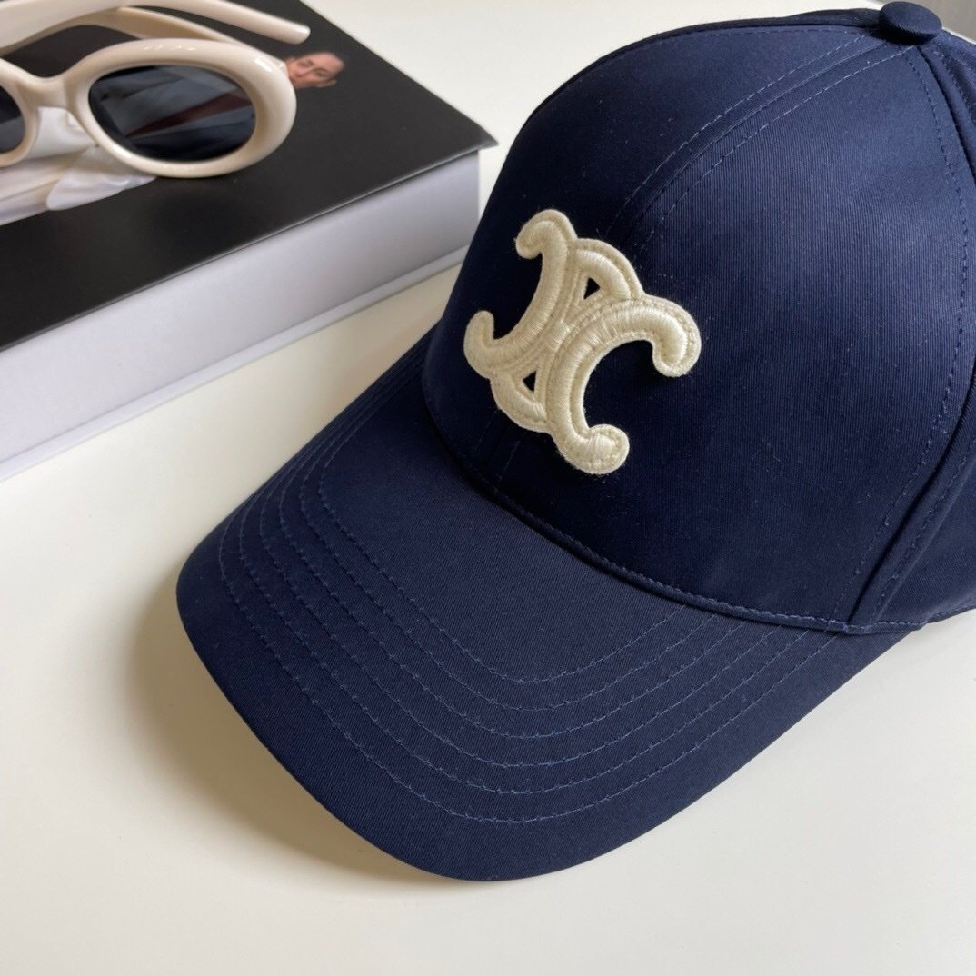 Celine Navy Baseball Cap Triomphe - Afbeelding 8