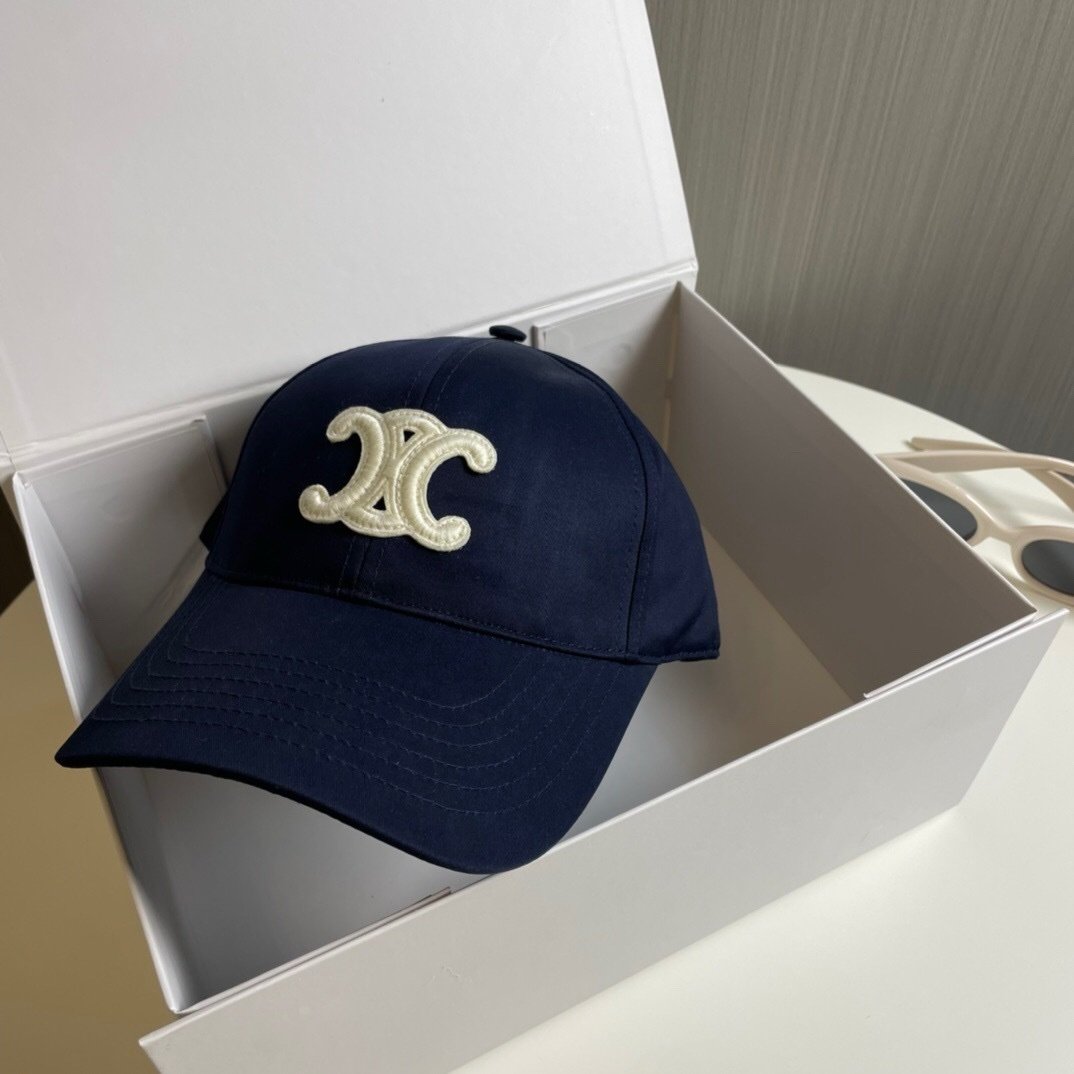 Celine Navy Baseball Cap Triomphe - Afbeelding 9