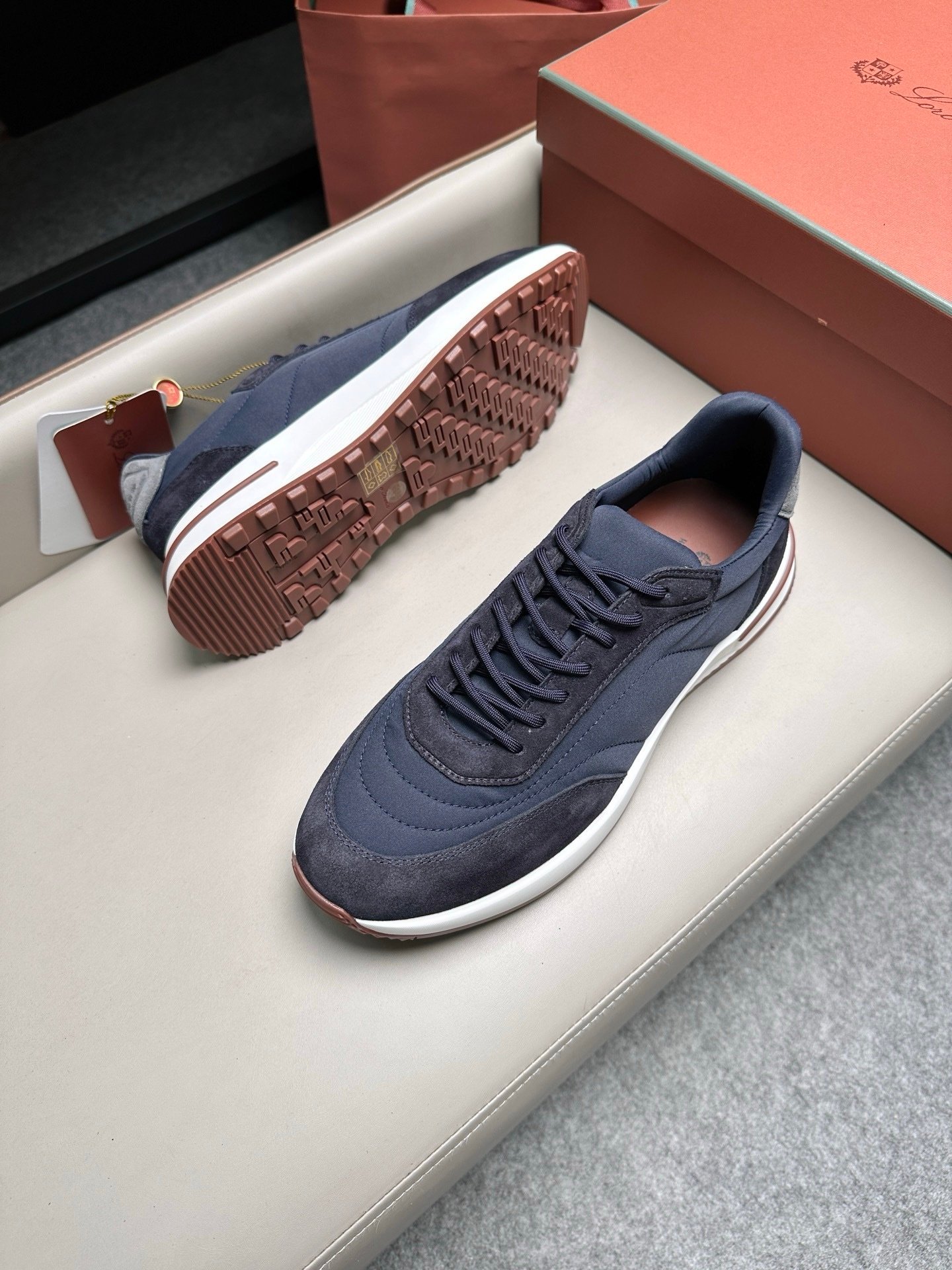 Loro Piana Weekend Walk Suede Navy/Grey - Afbeelding 5