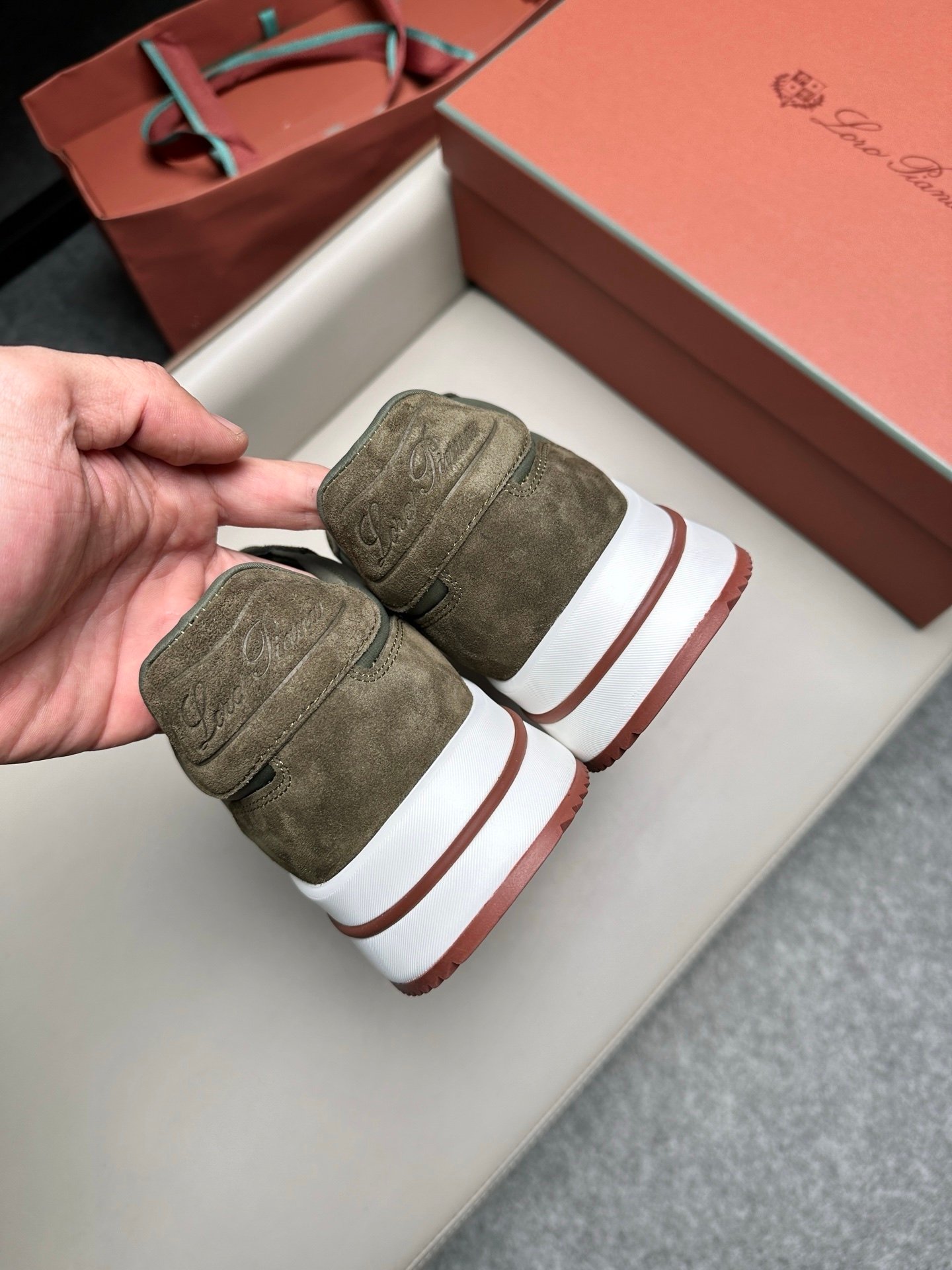 Loro Piana Weekend Walk Suede Green - Afbeelding 4