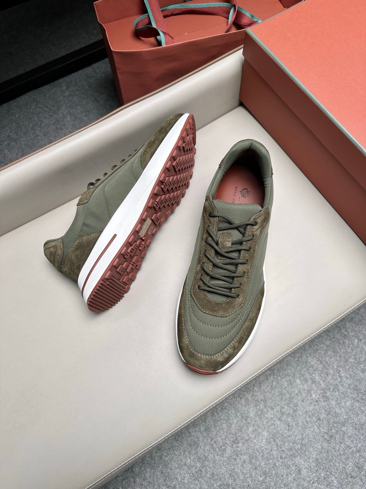 Loro Piana Weekend Walk Suede Green - Afbeelding 7