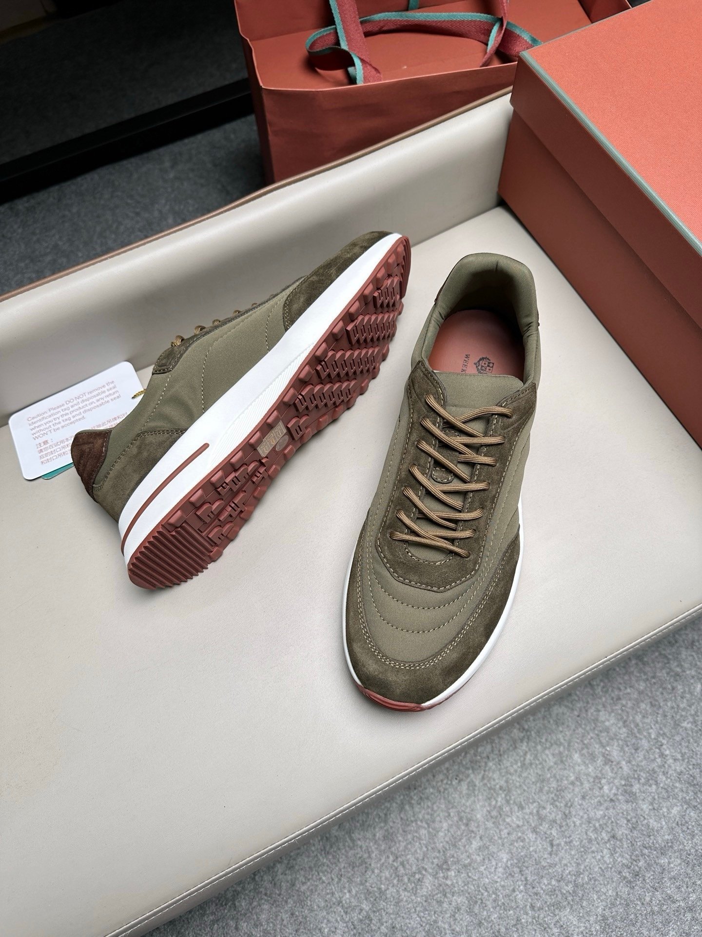 Loro Piana Weekend Walk Suede Green - Afbeelding 8