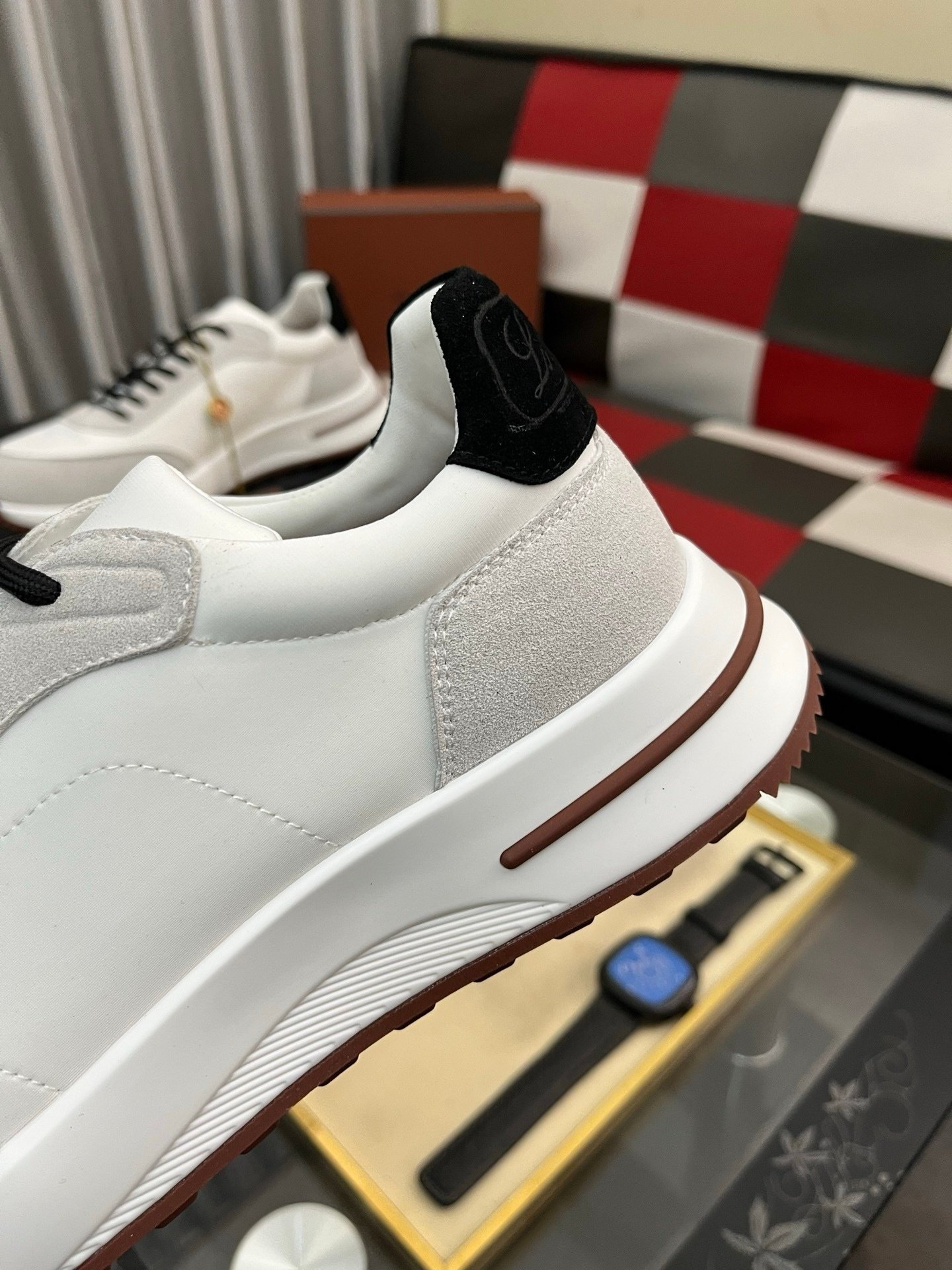 Loro Piana Weekend Walk Suede White Black - Afbeelding 10