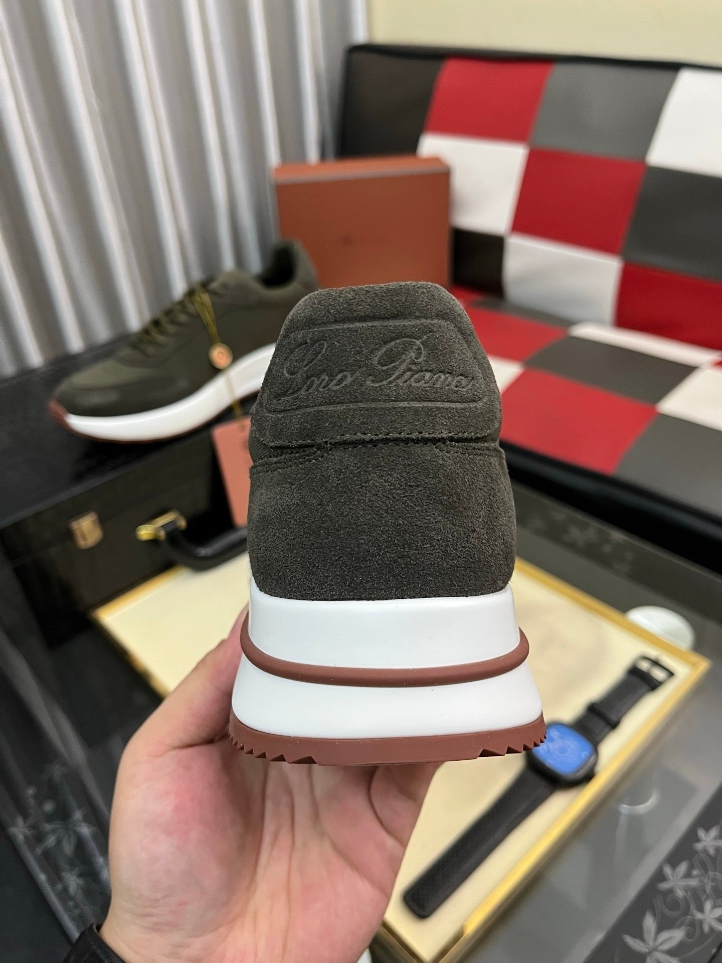 Loro Piana Weekend Walk Suede Dark Green - Afbeelding 10