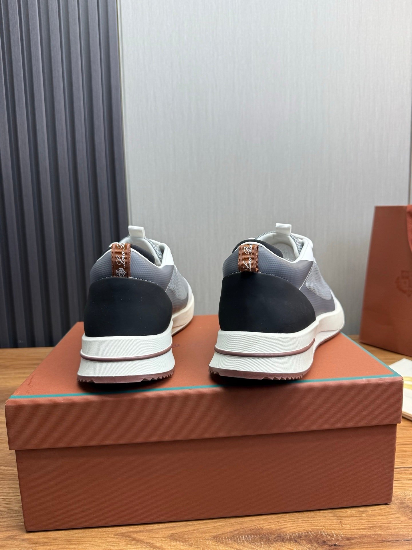 Loro Piana Weekend Walk Technical Mesh White/Grey - Afbeelding 7