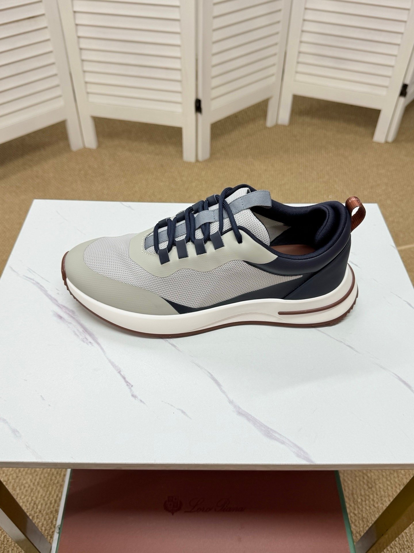 Loro Piana Weekend Walk Technical Mesh Navy/White - Afbeelding 2