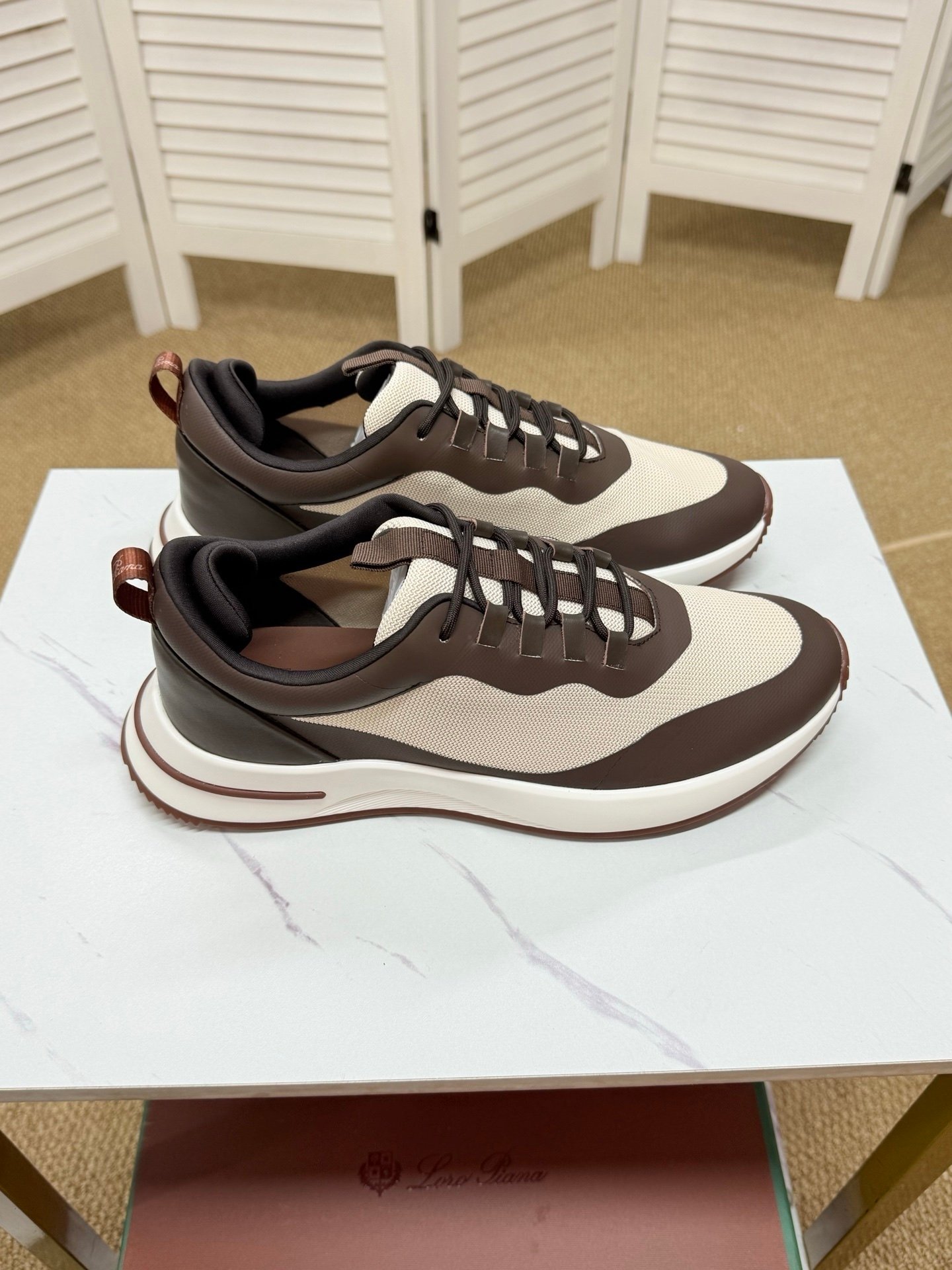 Loro Piana Weekend Walk Technical Mesh Brown/Beige - Afbeelding 2