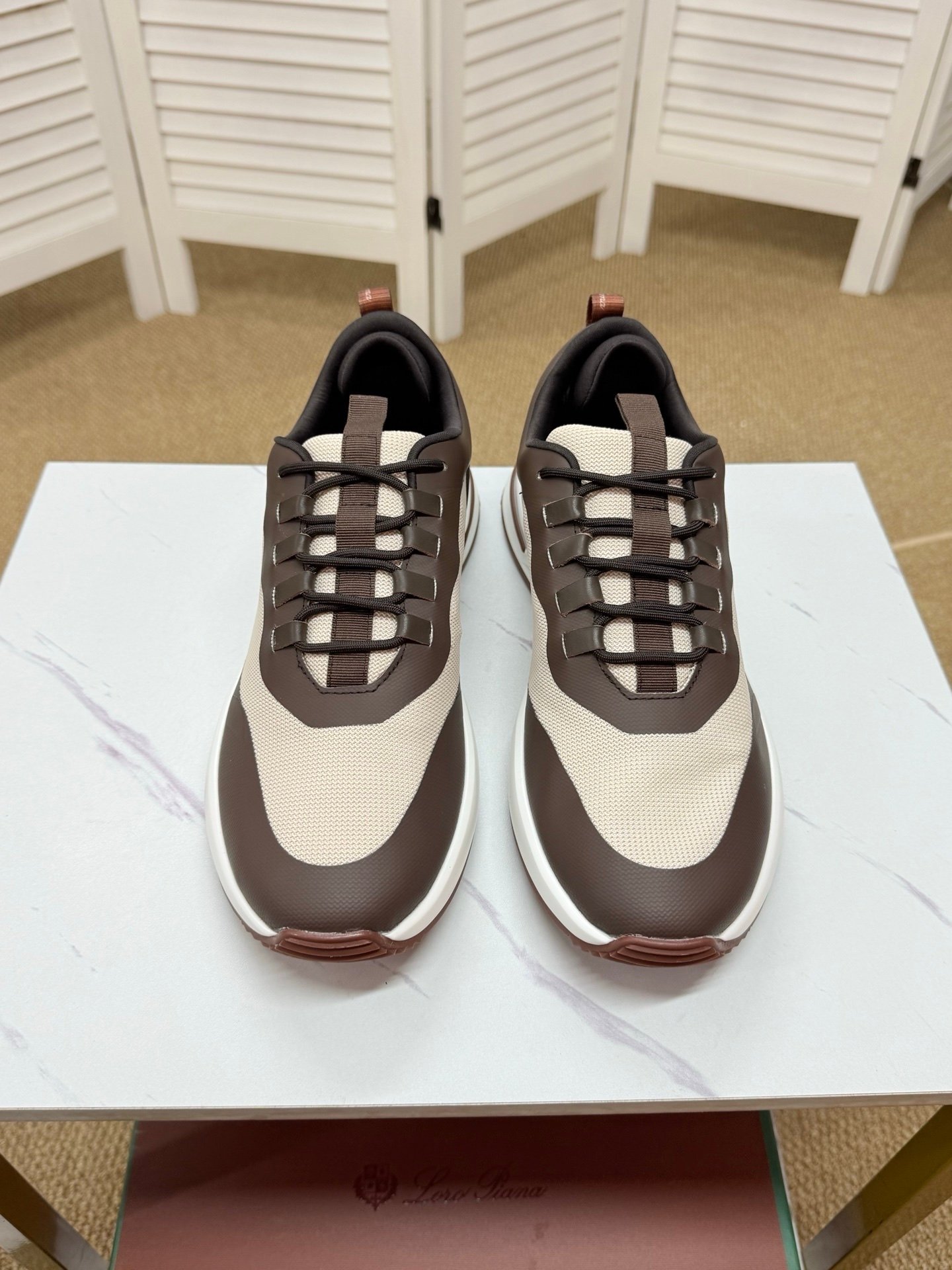 Loro Piana Weekend Walk Technical Mesh Brown/Beige - Afbeelding 6