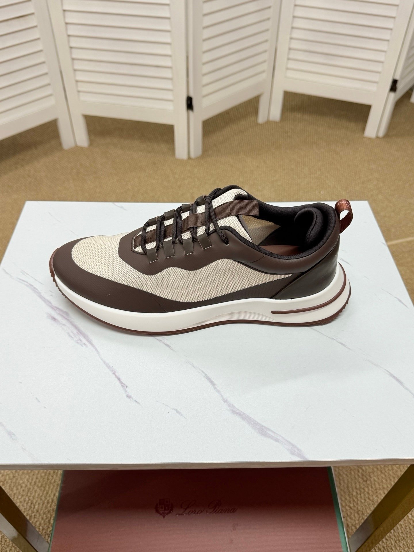 Loro Piana Weekend Walk Technical Mesh Brown/Beige - Afbeelding 8