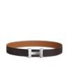 Hermes H Belt Buckle & Reversible Leather Strap Black/Brown
