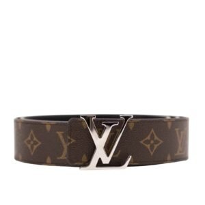 Louis Vuitton LV Initiales Silver Buckle Belt Monogram 40mm Brown/Black