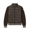 Moncler Padded Cotton Cardigan In Brown