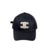 Celine Black Baseball Cap Triomphe