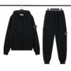 Stone Island Zipped Hoodie Tracksuit Black