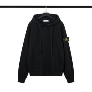 Alternative view of Stone Island Zipped Hoodie Tracksuit Black