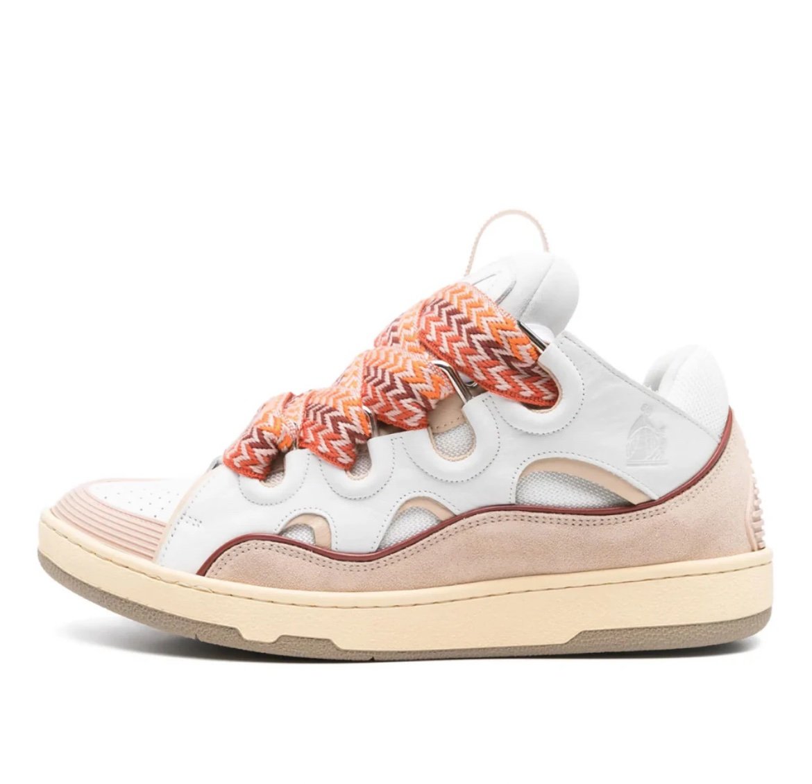 Lanvin Curb Sneaker White Orange Pink