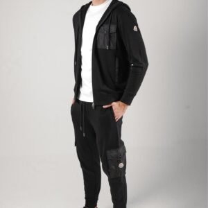 Alternative view of Moncler Cotton Stretch Zip Tracksuit In Black