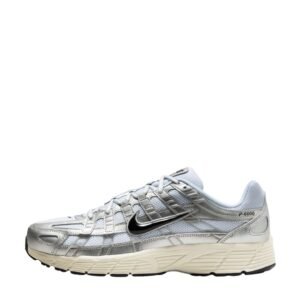 Nike P-6000 White Metallic Silver Flat