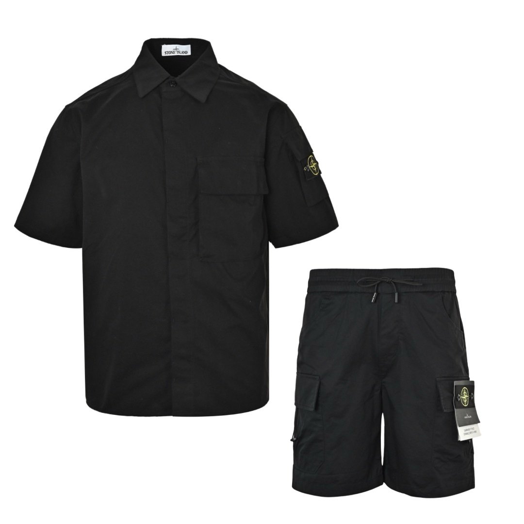 Stone Island 2-Piece Summer Set In Black