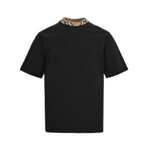 Burberry Trim Cotton T-Shirt In Black