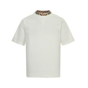 Burberry Trim Cotton T-Shirt In Chalk White