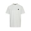 Moncler White Cotton T-Shirt Black Logo