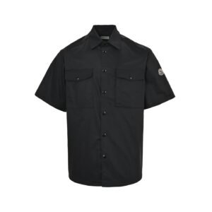 Moncler Black Cotton Gabardine Short Sleeve T-Shirt