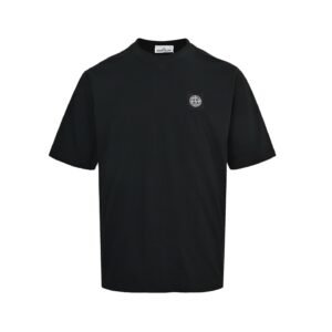 Stone Island Logo Print T-Shirt In Black
