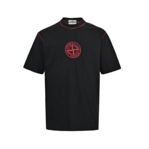 Stone Island Combed Organic Cotton Jersey In Black