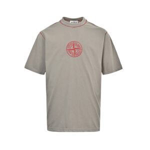 Stone Island Combed Organic Cotton Jersey In Grey