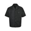 Prada Enameled Metal Triangle Shirt In Black