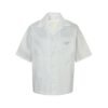 Prada Enameled Metal Triangle Shirt In White