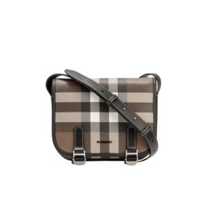 Burberry Check Print And Leather Messenger Bag