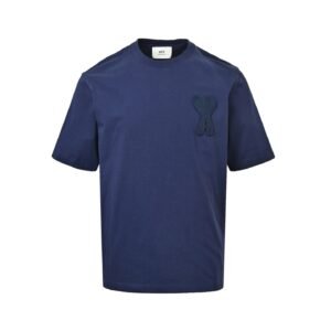 AMI Paris Patch Coeur T-Shirt In Navy