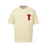AMI Paris Patch Coeur T-Shirt In Beige