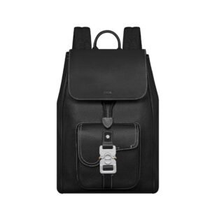 Christian Dior Calfskin Leather Black  Backpack