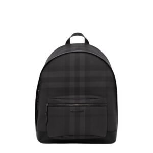 Burberry Charcoal Check And Leather Backpack