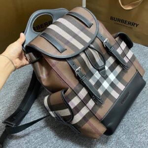 Alternative view of Burberry Charcoal Check And Leather Backpack Beige kopie