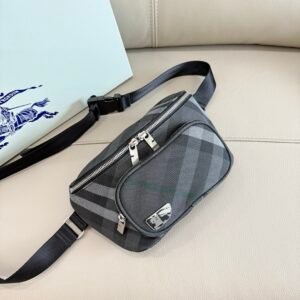 Alternative view of Burberry Grid Belt Bag Charcoal Grey
