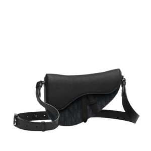 Dior Oblique Mini Saddle Bag Black