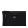 Prada Saffiano Leather Zipped Clutch