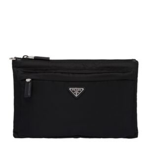 Prada Saffiano Leather Zipped Clutch