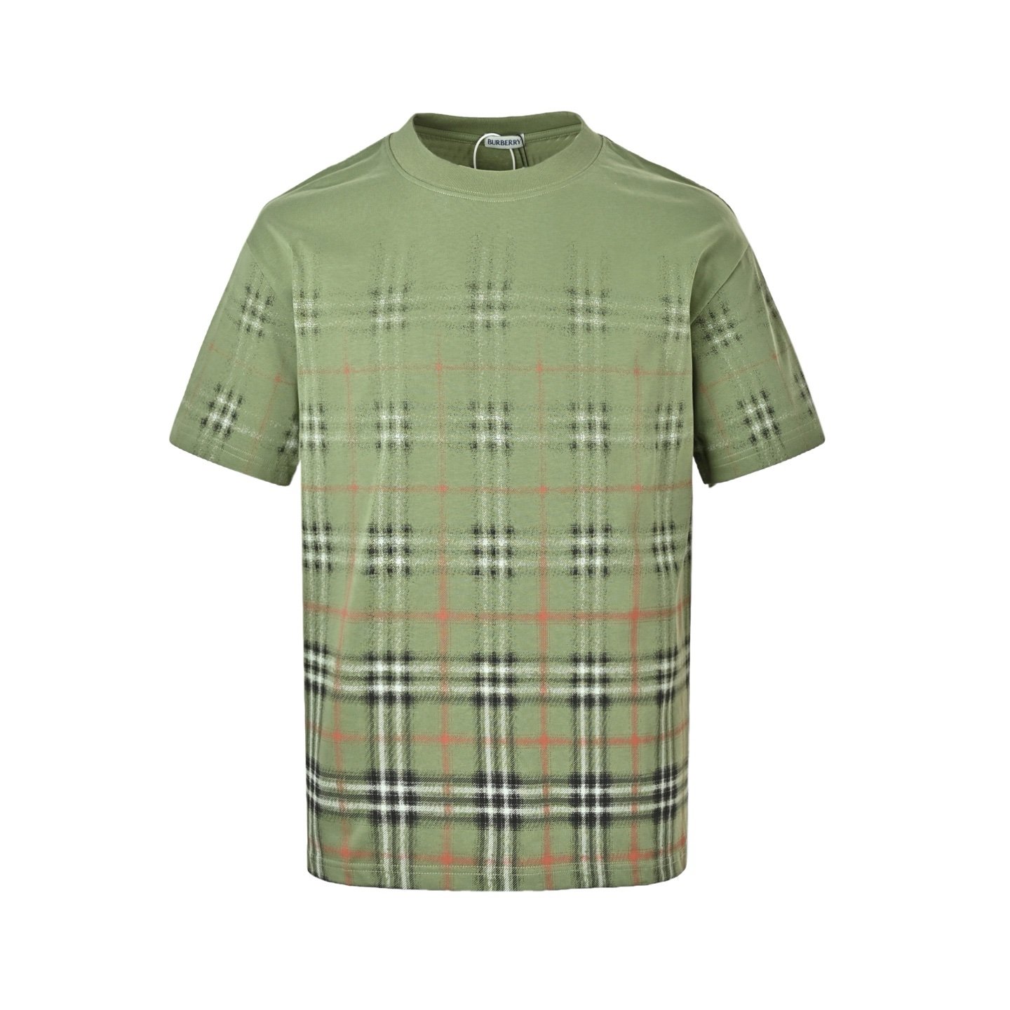 Burberry Check Green Cotton T-Shirt