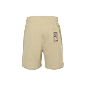 Burberry Check Label Cotton Shorts In Beige